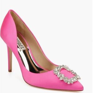 Badgley Mischka Fuchsia Heels with Crystal Buckle